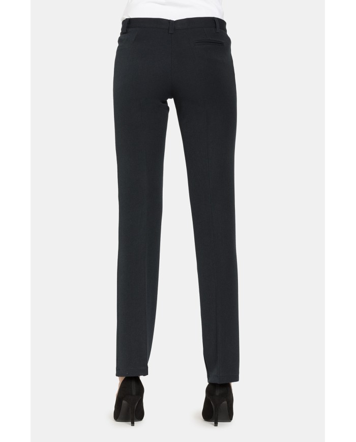 PANTALONI IN MISTO VISCOSA. Vita bassa e gamba regolare.