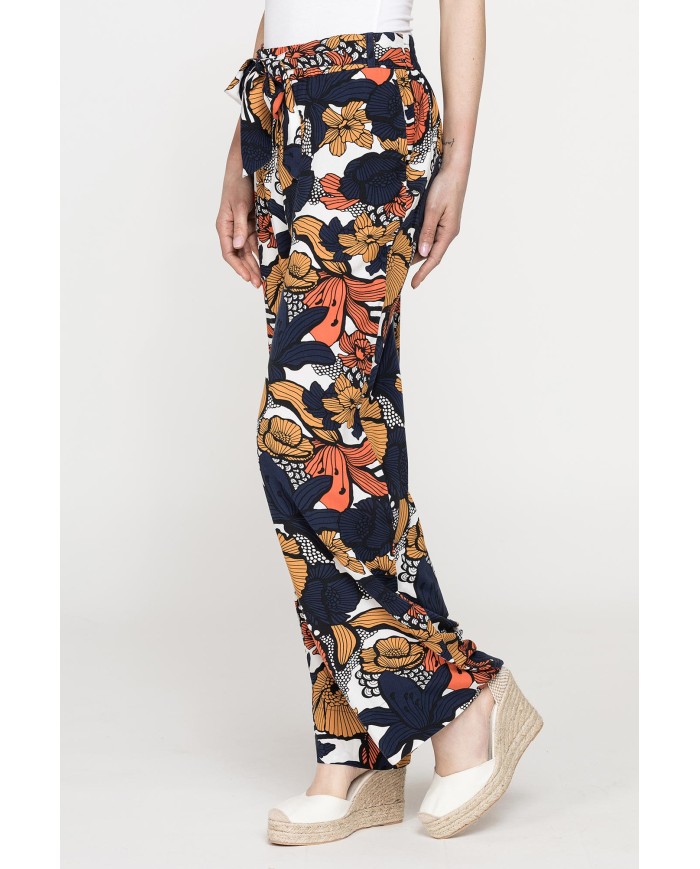 PANTALONE PALAZZO CON FIOCCO IN VITA