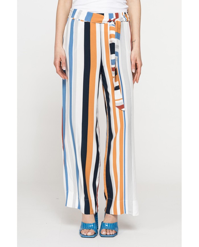 PANTALONE PALAZZO CON FIOCCO IN VITA