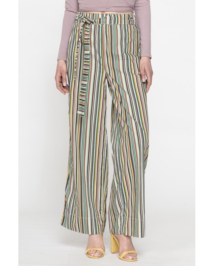 PANTALONE PALAZZO CON FIOCCO IN VITA