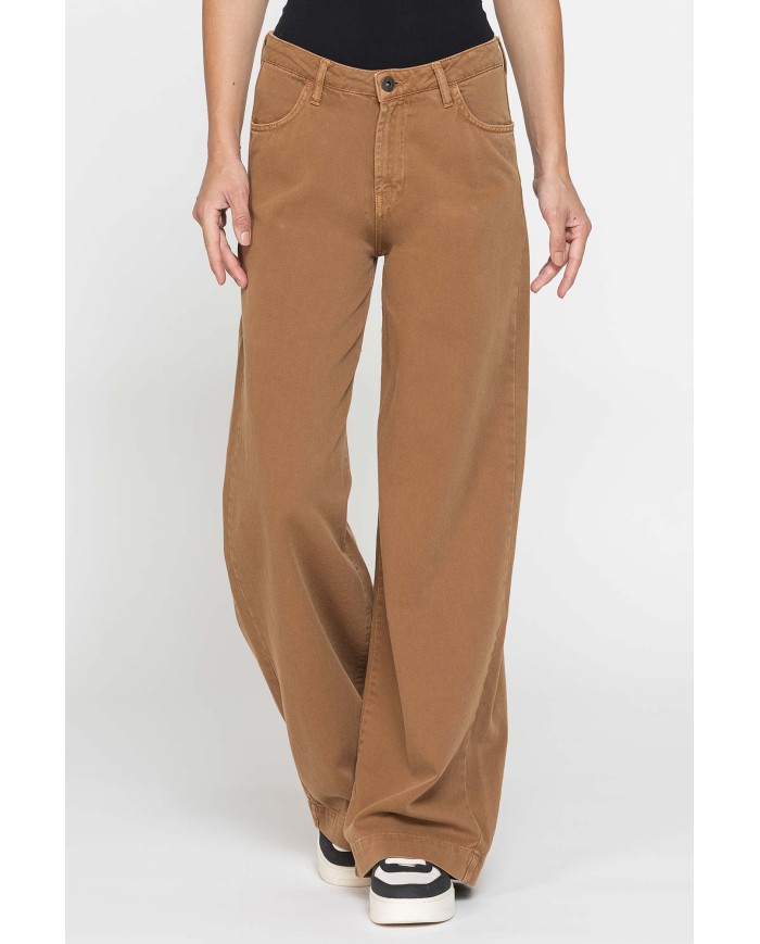 PANTALONE A PALAZZO IN BULL DENIM 100% COTONE 10,5oz