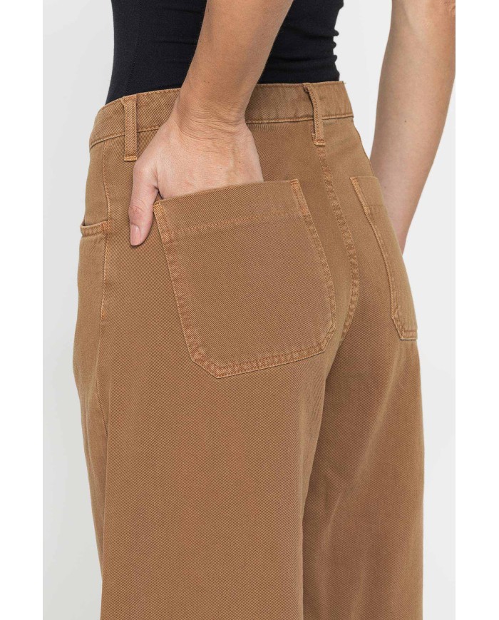 PANTALONE A PALAZZO IN BULL DENIM 100% COTONE 10,5oz