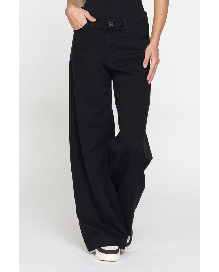 PANTALONE A PALAZZO IN BULL DENIM 100% COTONE 10,5oz