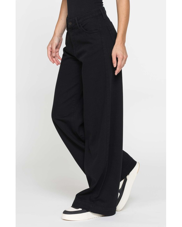 PANTALONE A PALAZZO IN BULL DENIM 100% COTONE 10,5oz