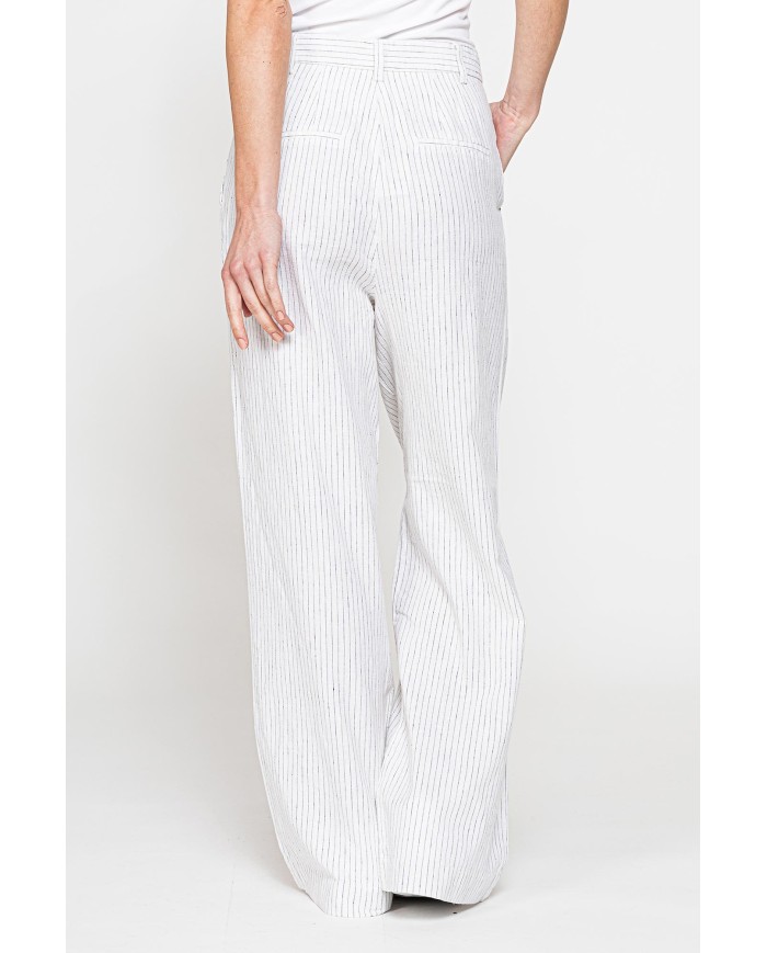 PANTALONE PALAZZO IN TESSUTO LINO COTONE