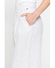 PANTALONE PALAZZO IN TESSUTO LINO COTONE