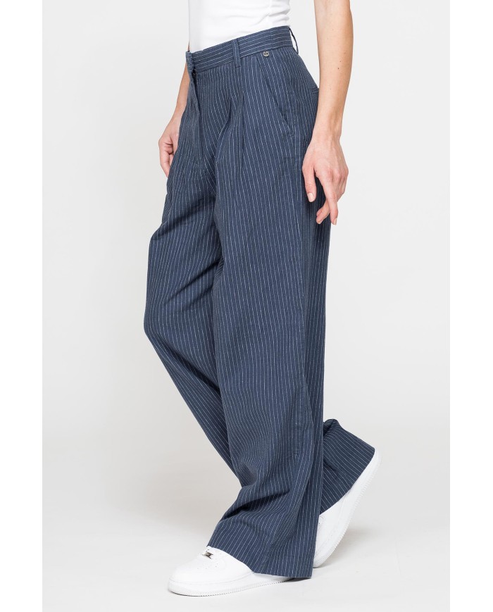 PANTALONE PALAZZO IN TESSUTO LINO COTONE