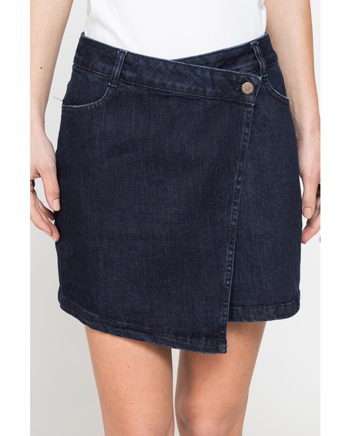 MINIGONNA ASIMMETRICA IN DENIM STRETCH 12oz