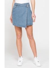 MINIGONNA ASIMMETRICA IN DENIM STRETCH 12oz