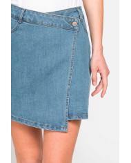MINIGONNA ASIMMETRICA IN DENIM STRETCH 12oz