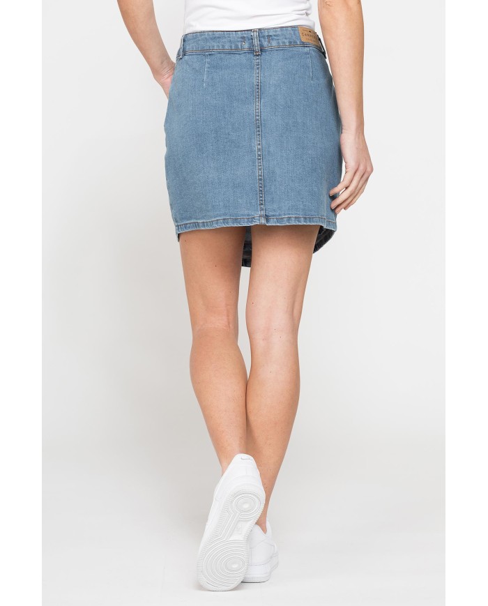 MINIGONNA ASIMMETRICA IN DENIM STRETCH 12oz