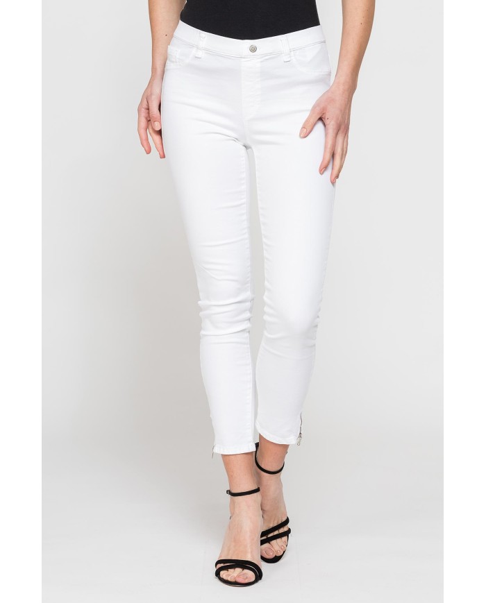 LEGG-JEANS CAPRI CON ZIP SUL FONDO IN GABARDINA SUPER STRETCH 9,3oz