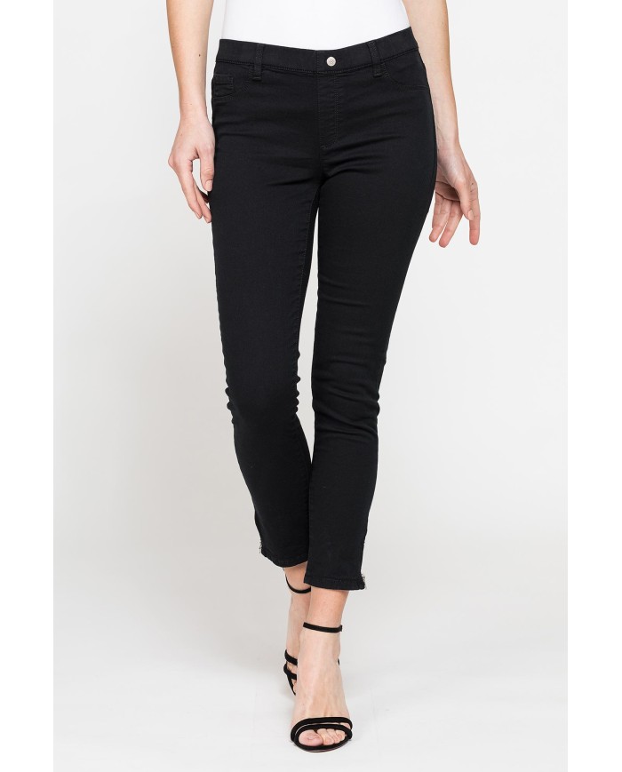 LEGG-JEANS CAPRI CON ZIP SUL FONDO IN GABARDINA SUPER STRETCH 9,3oz