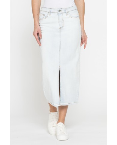 GONNA MIDI IN DENIM STRETCH 12 oz. GONNA MIDI IN DENIM STRETCH 12 oz.