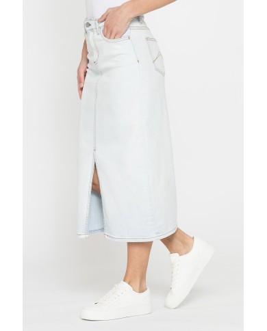 GONNA MIDI IN DENIM STRETCH 12 oz. GONNA MIDI IN DENIM STRETCH 12 oz.