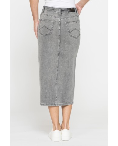 GONNA MIDI IN DENIM STRETCH 12 oz. GONNA MIDI IN DENIM STRETCH 12 oz.