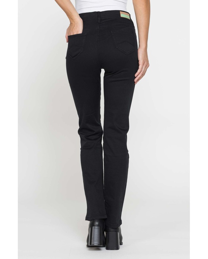 PANTALONE CINQUE TASCHE CON GAMBA DRITTA IN RASO DI COTONE SUPER STRETCH 9,8oz