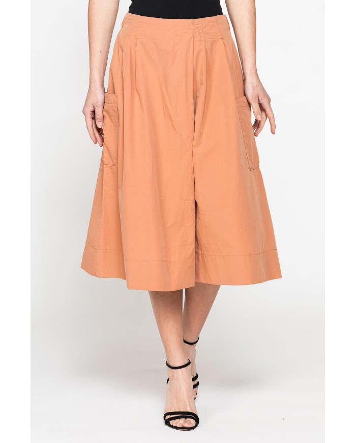 GONNA PANTALONE CON ELASTICO IN VITA IN POPELINE 100% COTONE