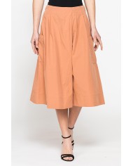 GONNA PANTALONE CON ELASTICO IN VITA IN POPELINE 100% COTONE