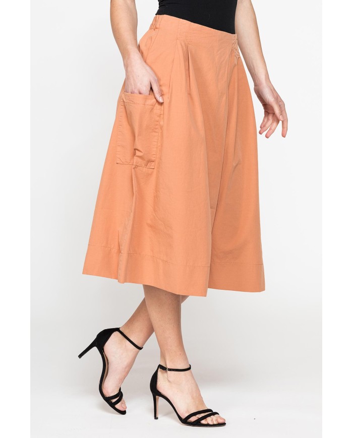 GONNA PANTALONE CON ELASTICO IN VITA IN POPELINE 100% COTONE