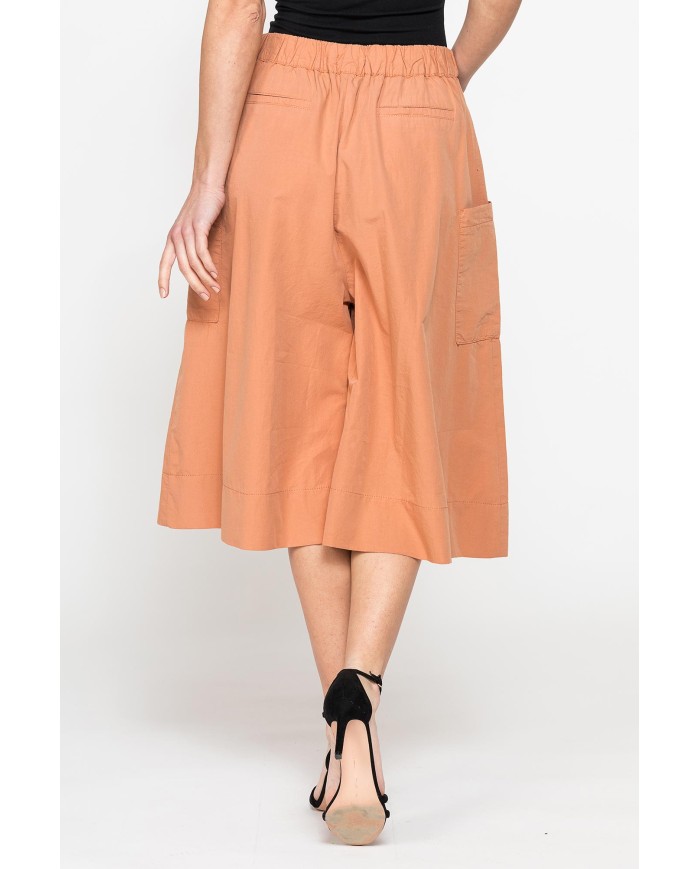 GONNA PANTALONE CON ELASTICO IN VITA IN POPELINE 100% COTONE