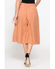 GONNA PANTALONE CON ELASTICO IN VITA IN POPELINE 100% COTONE