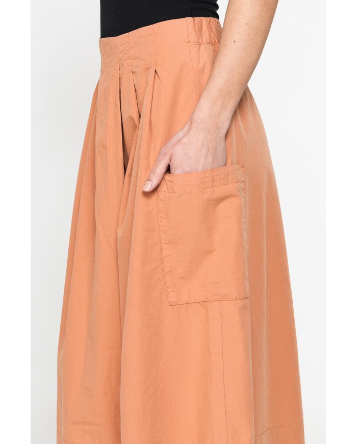 GONNA PANTALONE CON ELASTICO IN VITA IN POPELINE 100% COTONE