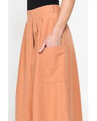 GONNA PANTALONE CON ELASTICO IN VITA IN POPELINE 100% COTONE