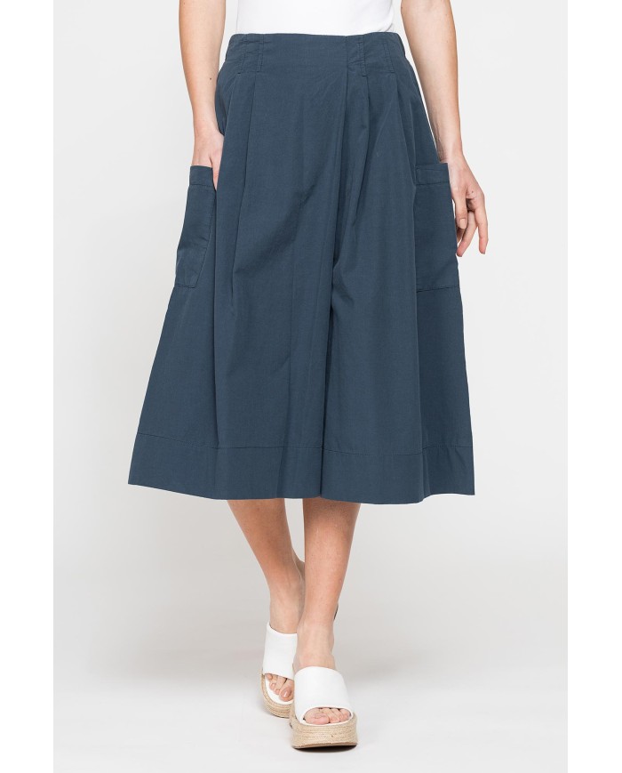 GONNA PANTALONE CON ELASTICO IN VITA IN POPELINE 100% COTONE