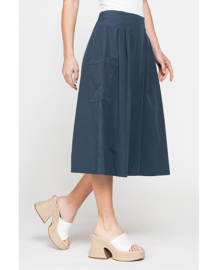 GONNA PANTALONE CON ELASTICO IN VITA IN POPELINE 100% COTONE