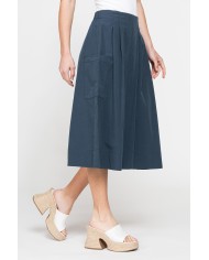 GONNA PANTALONE CON ELASTICO IN VITA IN POPELINE 100% COTONE