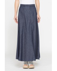 GONNA LUNGA MODELLO A PANNELLI IN DENIM LEGGERO 7oz