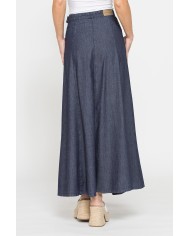 GONNA LUNGA MODELLO A PANNELLI IN DENIM LEGGERO 7oz