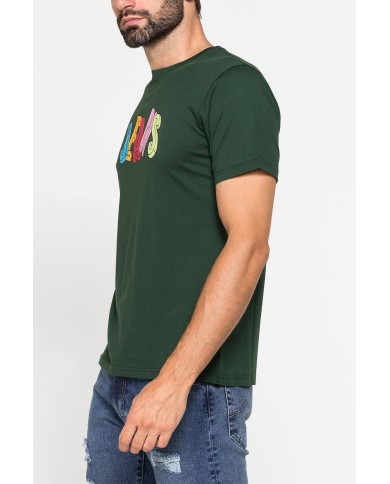 T-SHIRT GIROCOLLO IN COTONE CON STAMPE GRAFICHE