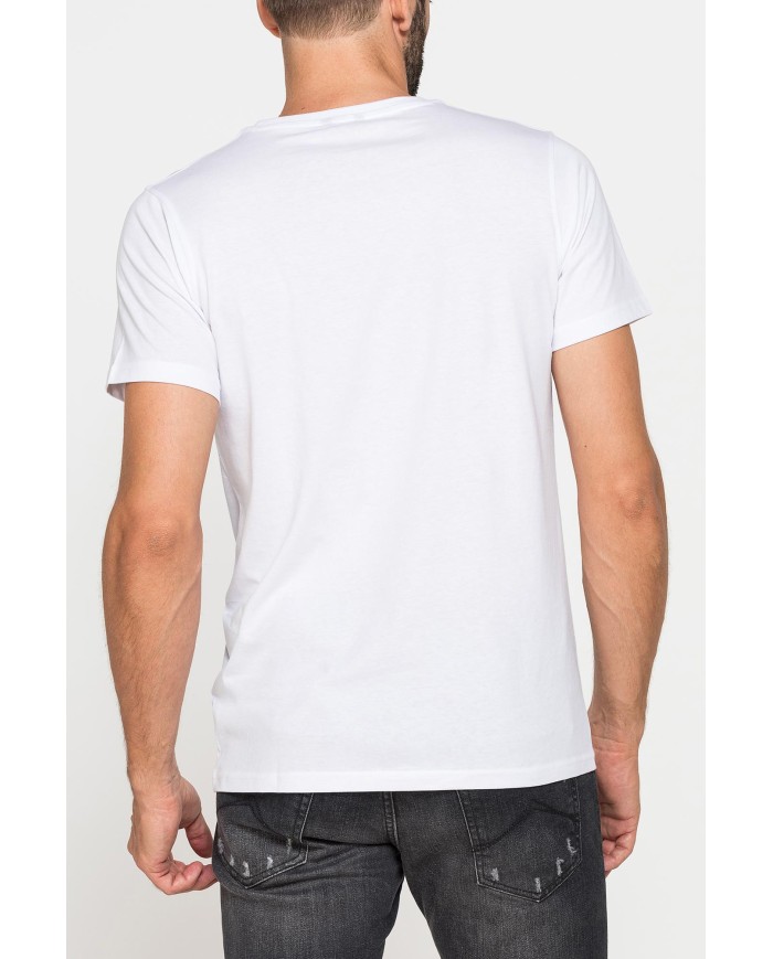 T-SHIRT GIROCOLLO IN COTONE CON STAMPE GRAFICHE