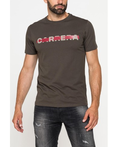 T-SHIRT GIROCOLLO IN COTONE CON STAMPE GRAFICHE