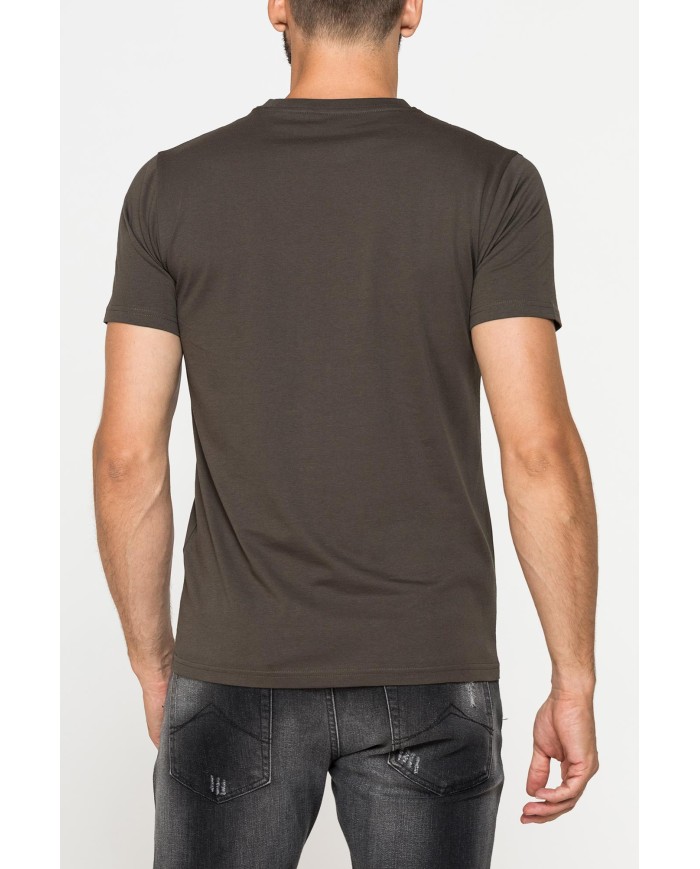 T-SHIRT GIROCOLLO IN COTONE CON STAMPE GRAFICHE