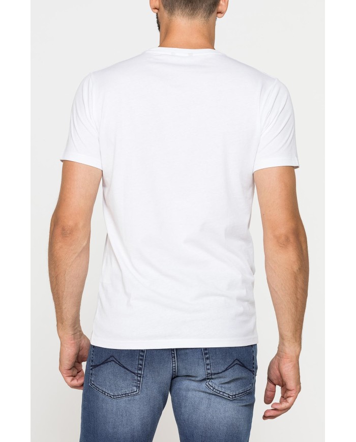 T-SHIRT GIROCOLLO IN COTONE CON STAMPE GRAFICHE