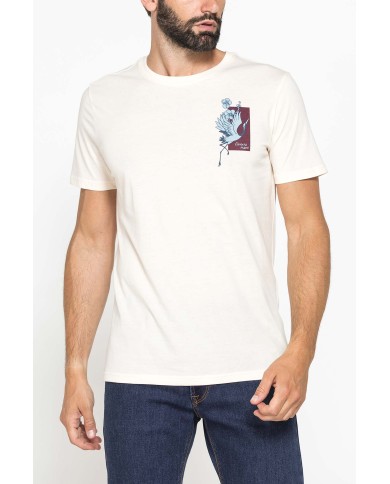 T-SHIRT GIROCOLLO IN COTONE CON STAMPE GRAFICHE