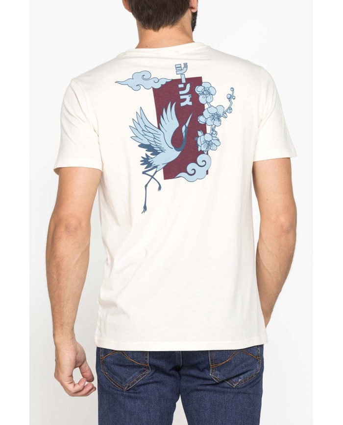 T-SHIRT GIROCOLLO IN COTONE CON STAMPE GRAFICHE