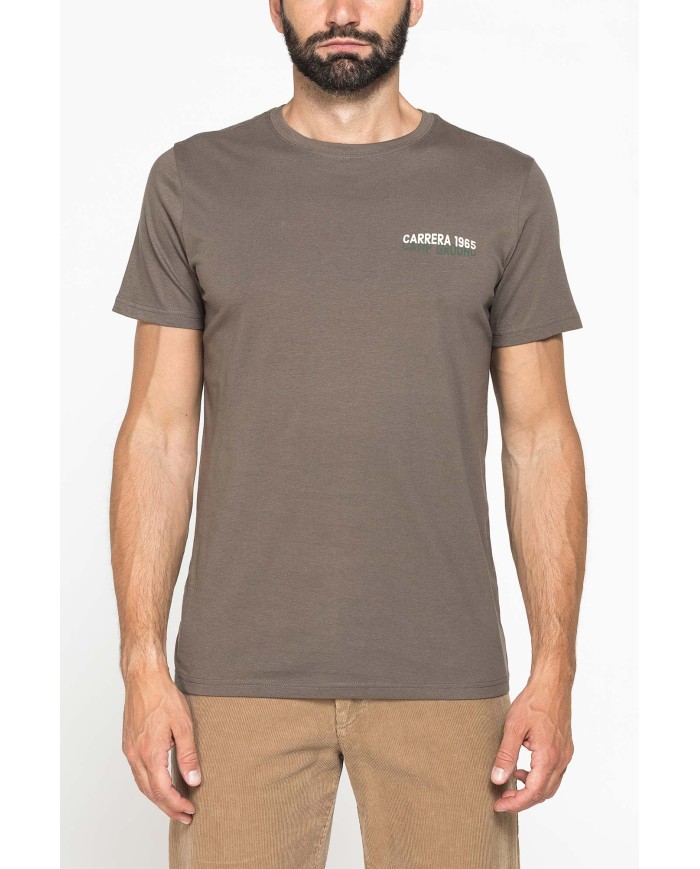 T-SHIRT GIROCOLLO IN COTONE CON STAMPE GRAFICHE