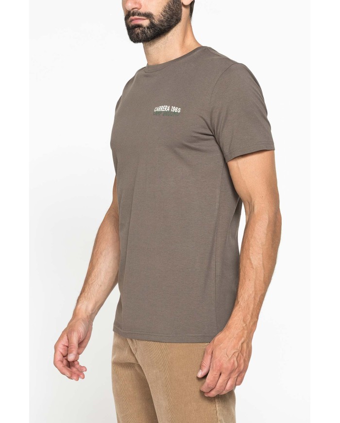 T-SHIRT GIROCOLLO IN COTONE CON STAMPE GRAFICHE