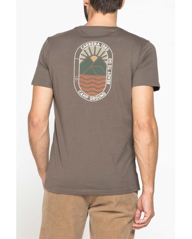 T-SHIRT GIROCOLLO IN COTONE CON STAMPE GRAFICHE