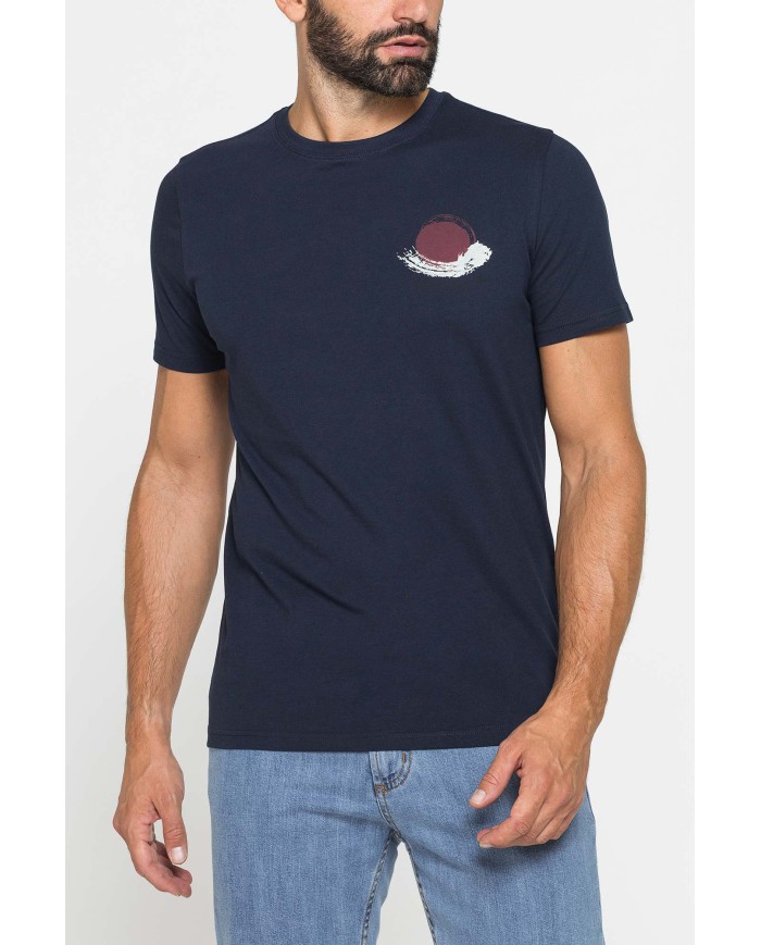 T-SHIRT GIROCOLLO IN COTONE CON STAMPE GRAFICHE