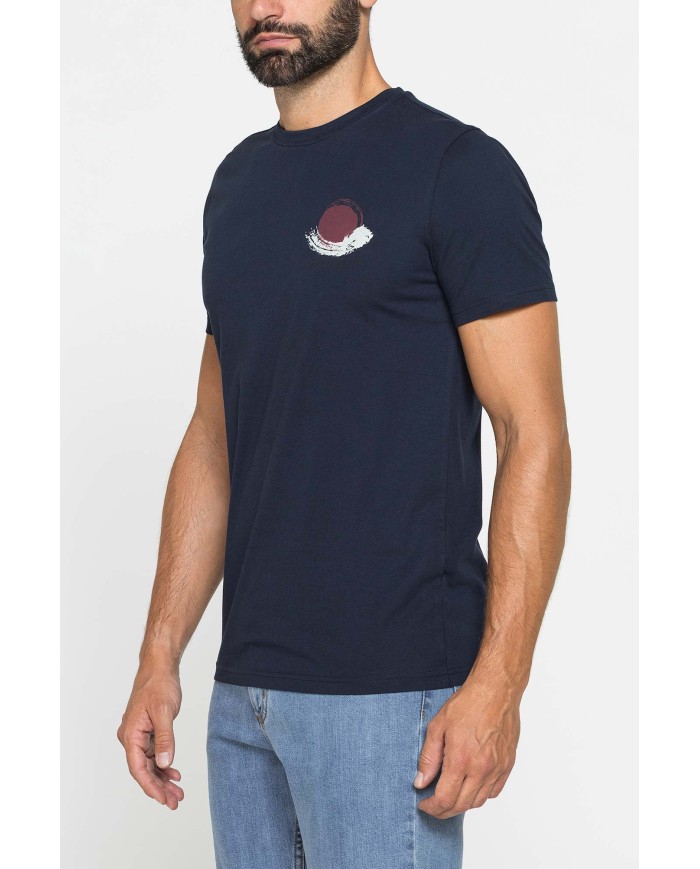 T-SHIRT GIROCOLLO IN COTONE CON STAMPE GRAFICHE