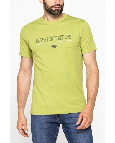 T-SHIRT GIROCOLLO IN COTONE CON STAMPE GRAFICHE