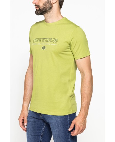 T-SHIRT GIROCOLLO IN COTONE CON STAMPE GRAFICHE