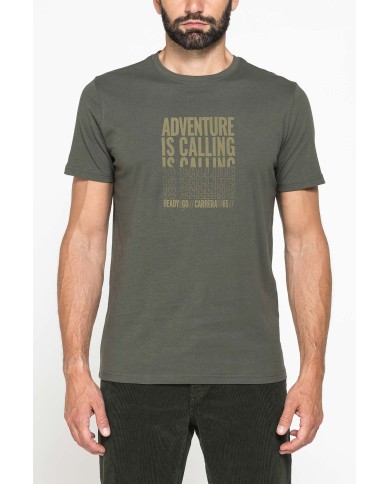 T-SHIRT GIROCOLLO IN COTONE CON STAMPE GRAFICHE