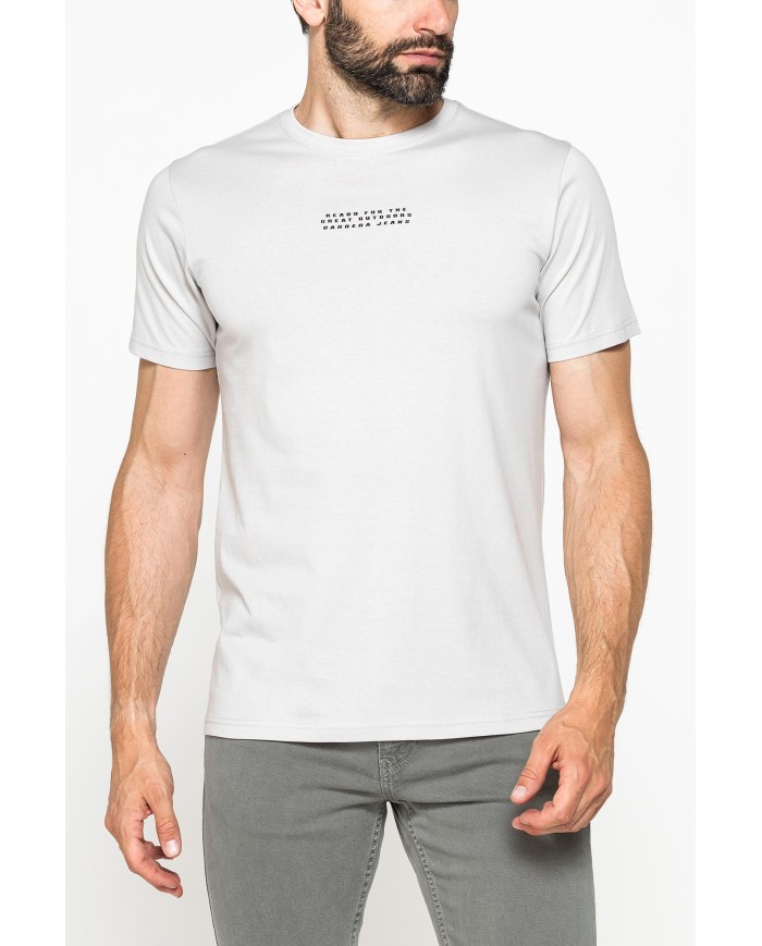 T-SHIRT GIROCOLLO IN COTONE CON STAMPE GRAFICHE