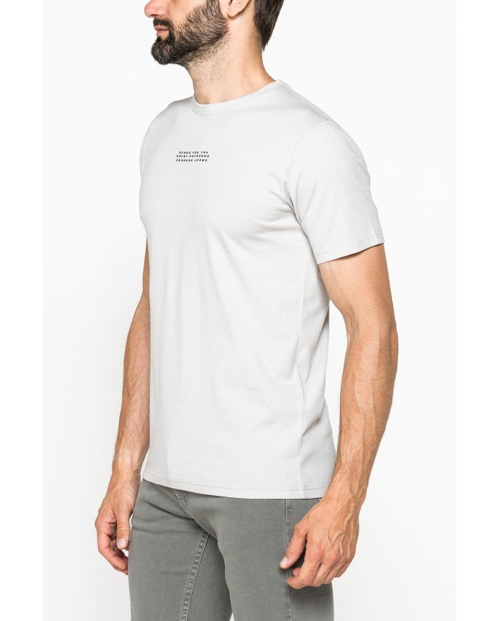 T-SHIRT GIROCOLLO IN COTONE CON STAMPE GRAFICHE